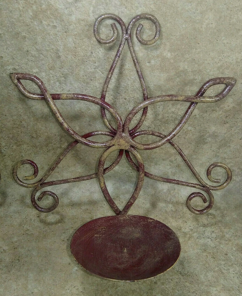 Par de arandelas de parede ornamentadas de metal estrela estilo pergaminho celta - Imagem 3 de 4