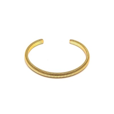 BRACCIALE APERTO IN ACCIAIO RODIATO - Spazio Ricamo