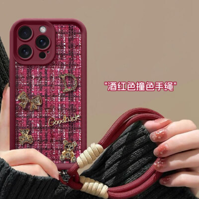 Diamond Bear Case +Strap ShockProof Phone Cover For iPhone Huawei Xiaomi OnePlus
