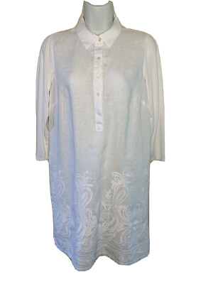J.JILL Women's Mix Media 3/4 Sleeve Linen Dress PS White | eBay J.JILL Women's Mix Media 3/4 Sleeve Linen Dress PS White | eBay