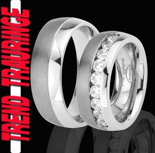 2 Partner Ringe Eheringe Trauringe Verlobungsringe Gravur Gratis TE51-A