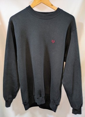 Fred Perry Vintage Sweatshirt Navy Blue Red Laurel Wreath Made in Portugal SP...