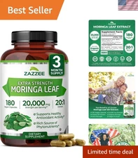 100% Pure Organic Moringa Extract – 180  Capsules with 20,000 mg Strength