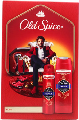 Old Spice Captain Geschenkset - Body Spray 150ml + Duschgel 250ml - Neu & Versiegelt