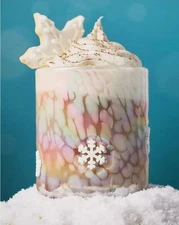 Anthropologie Festive Icon Juice Glass Snowflake 17 Oz New Christmas Luster