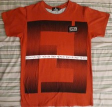 FENDI Men  s Red Medium size Tshirt . Width 18 inches, Length 25 inches.