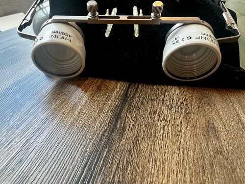 Vintage Heine C 2.3 Binocular Loupes featuring a 450mm working distance
