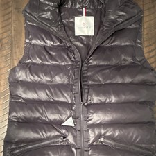 Moncler piumino trapuntato leggero zip puffer gilet nero senza maniche UOMO 0 corto