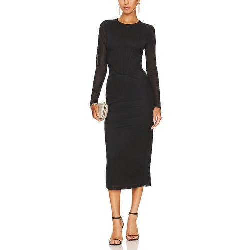Bardot Sheer Black Sensei Mesh Midi Dress Size XS