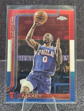 2025-26 Topps Chrome Tyrese Maxey Red White & Blue Philadelphia 76ers #185