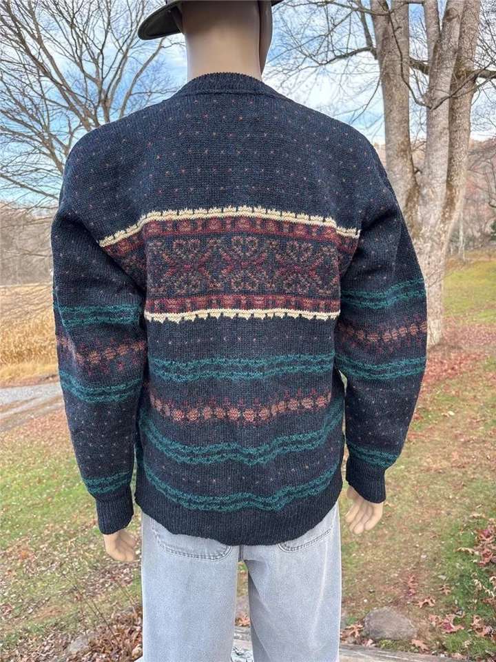 Vintage Pendleton "Lobo" Fair Isle Wool Knit Crewneck Men's Size L Made in USA - Image 4 of 4