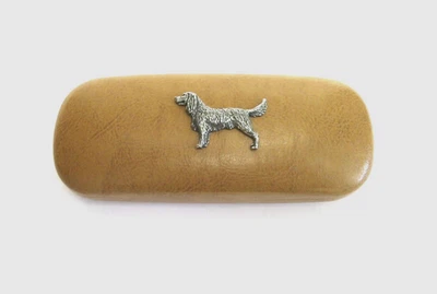 Springer Spaniel on Tan Solid PU Glasses Case Springer Spaniel Gift Mum Dad Gift