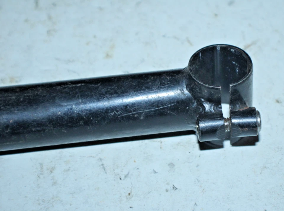 Vástago de pluma vintage MTB 22,2 mm 25,4 mm 140 mm 11º elevación acero negro envío rápido a EE. UU. Foto 3 de 4