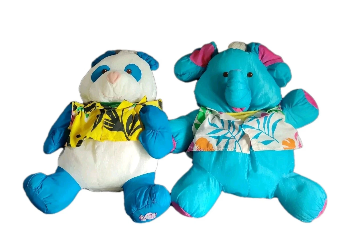 Peluche Puffalump éléphant bleu rose JEMINI