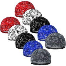 Skull Caps 10 Pcs Cooling Wicking Beanie Do Rag Head Wrap for Men - Hard Helmet