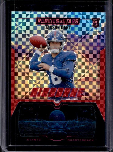 2025 Panini Rookies & Stars Jaxson Dart Airborne Red Plaid Rookie RC #30 Giants