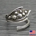 Vintage Sterling Silver Lily of the Valley Flower Spoon Ring Size 5 ( Adjusts