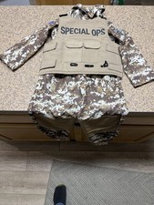 Army Soldier Military Special Ops Boys Halloween Dress Up Costume M 5/6 Pockets