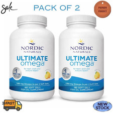 Nordic Naturals Ultimate Omega, Lemon 1280mg Omega 3 180 Soft Gels 2X