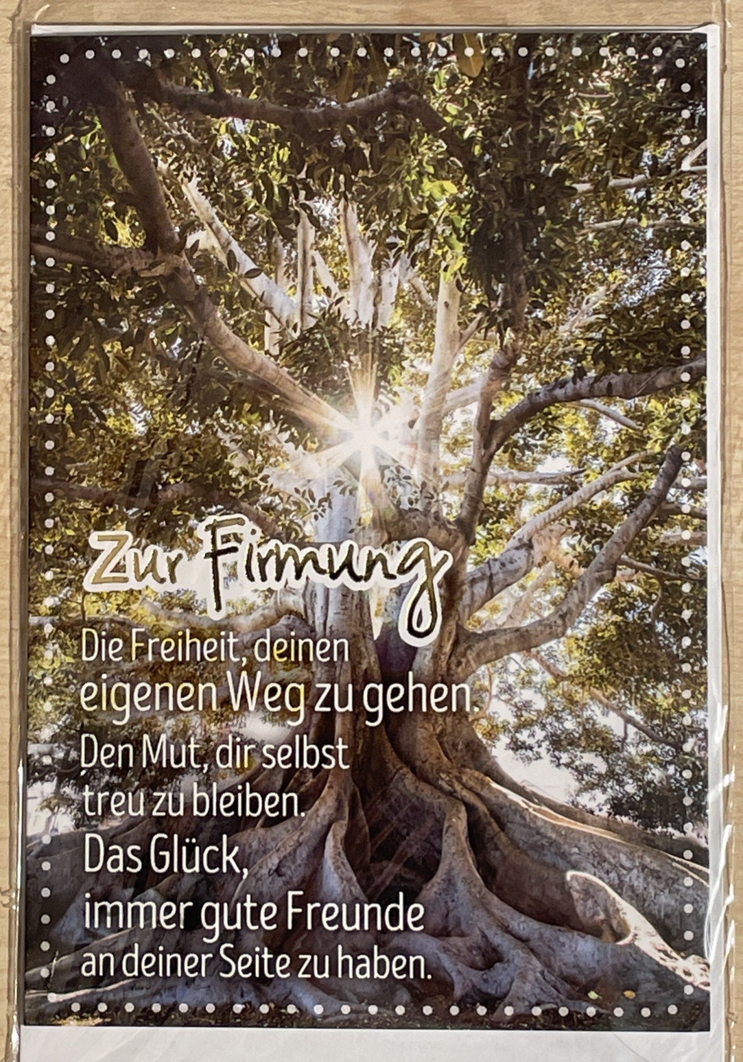 Kurt Eulzer Glückwunsch Firmung Gruß Klapp Karte katholisch Spruch Gott Wald