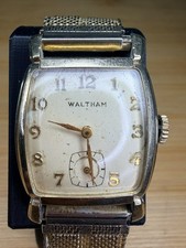 Vintage 1940s Waltham 21 Jewels 6/0-C Art Deco Tank Watch 10K Gold Filled (Runs)