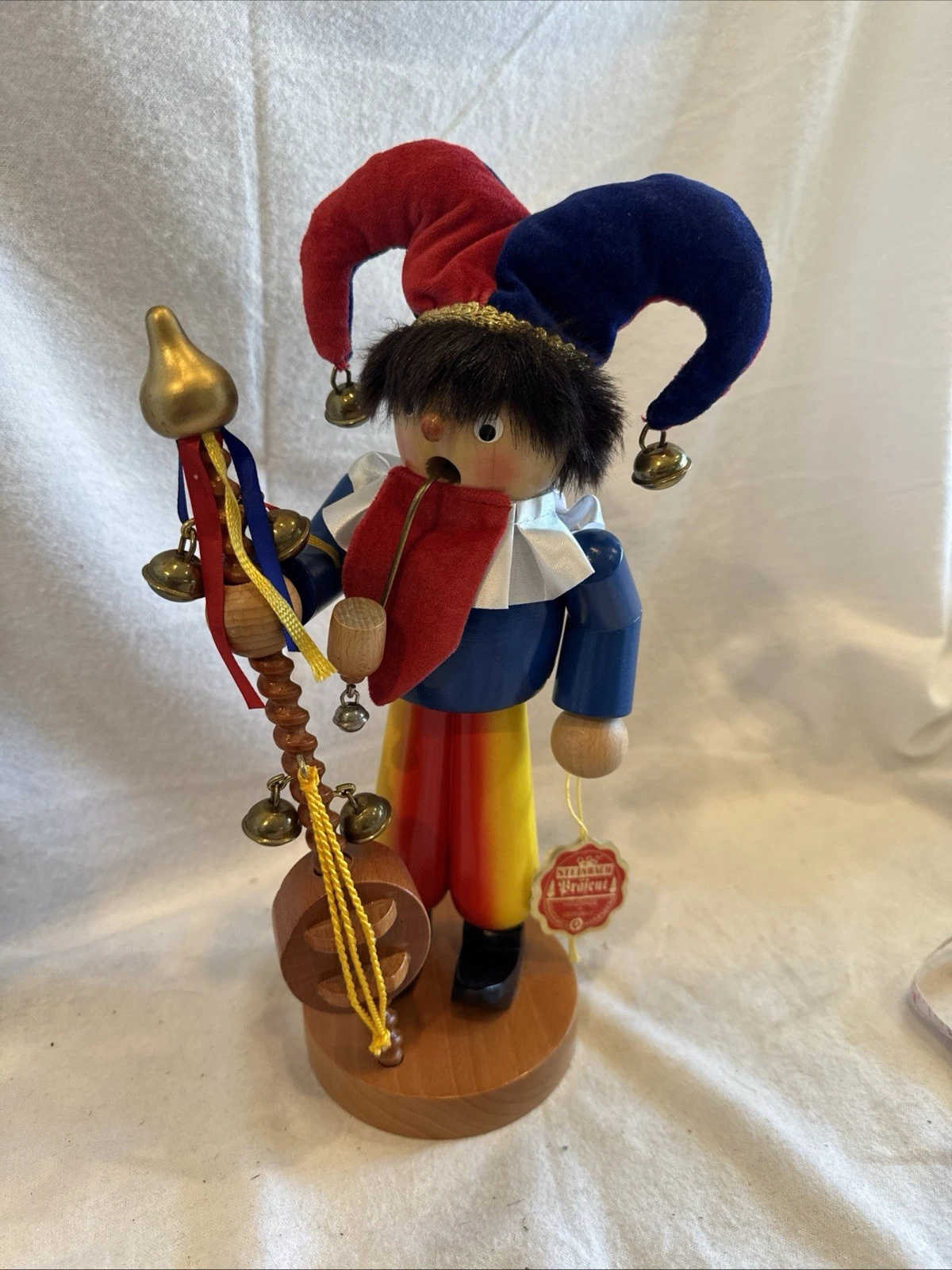 VTG Steinbach 12” Jester Nutcracker w/ Staff Handmade Germany Original Tag