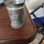 Vintage SKS ZINN 95% Pewter West German Shot Glass 3 Different Scenes Minstrels — photo 3
