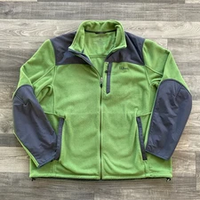 VTG LL Bean Full Zip Polartec Fleece Jacket Men's XXL TALL Green Grey 0JMW6