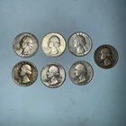 Washington Quarter Lot 7 Coins 1943-1962 Circulated Silver 25C Variety