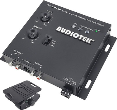 AT-AP100 1/2 Din Car Audio Digital Bass Processor & Sound Restoration, Crossover