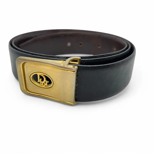Authentique boucle Christian Dior logo marque ceinture dorée pour 84 85,5 cm larg,9 cm
