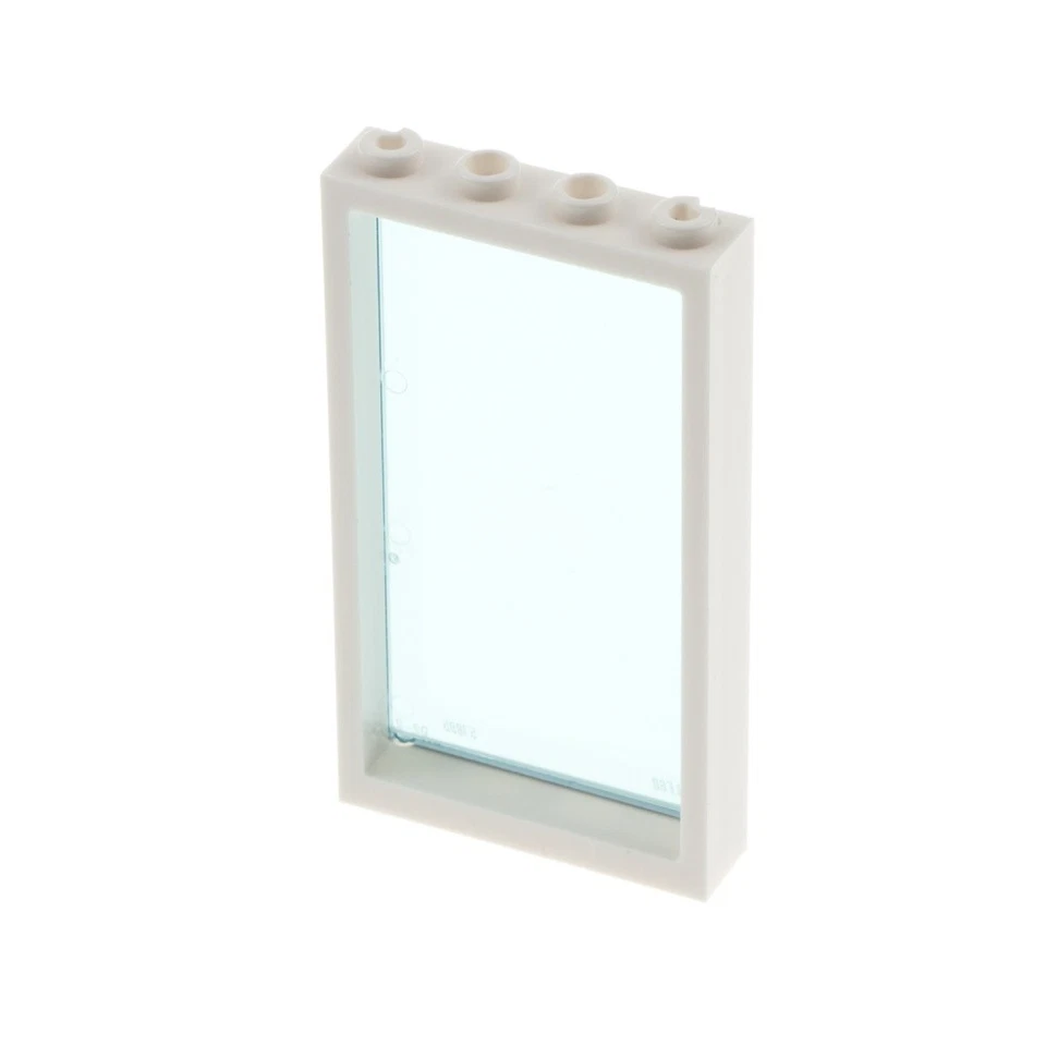 1x Lego Fenster Rahmen 1x4x6 weiß Scheibe transparent hell blau 57895 60596 - Bild 2 von 3