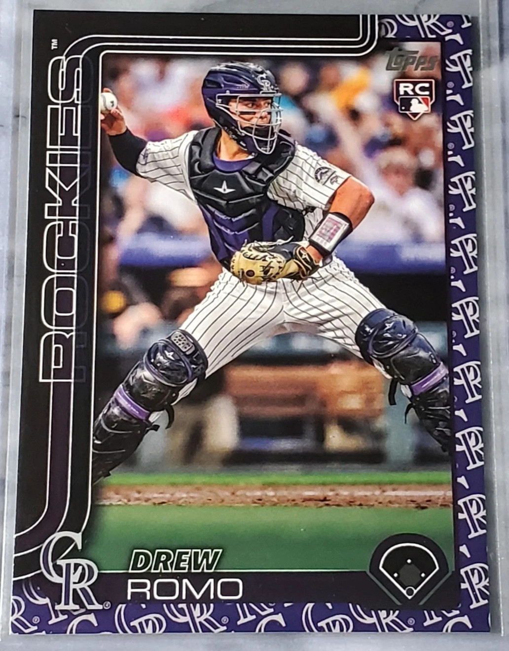 Drew Romo (RC) 2025 Topps Series 1 Team Color Parallel SP #296 Colorado Rockies