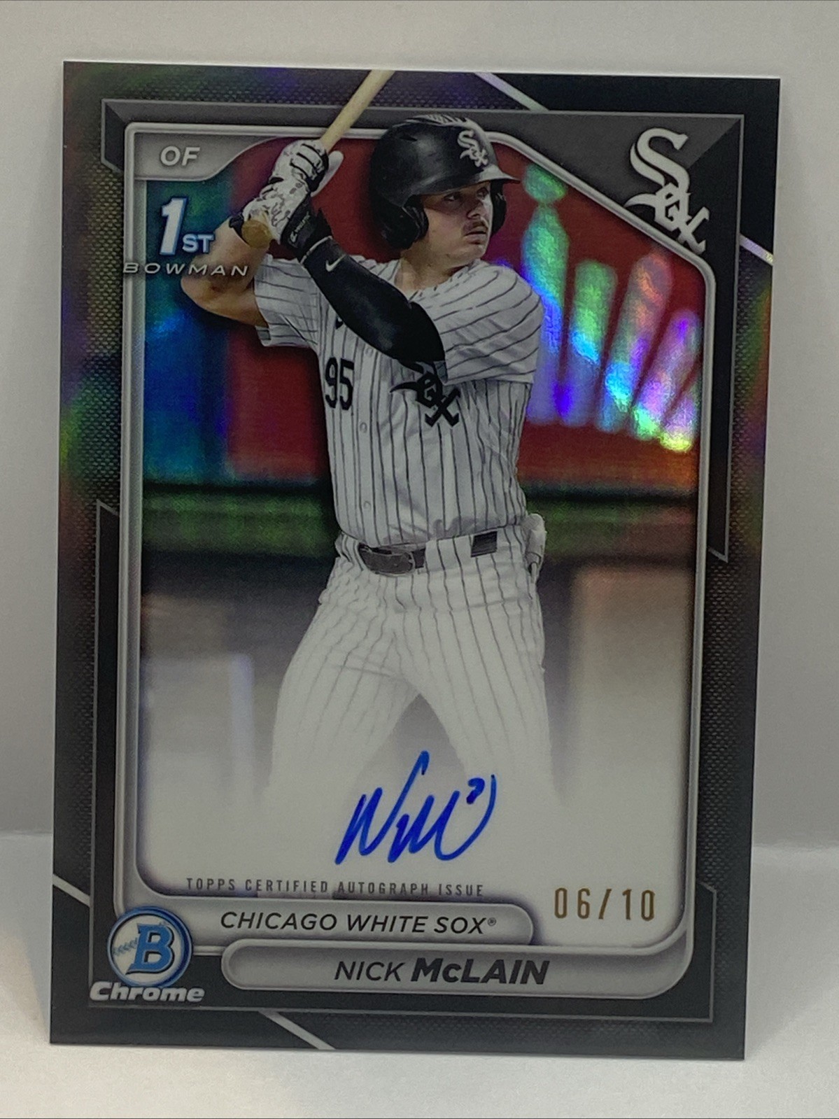 2024 Bowman Draft Nick McLain Chrome Auto Black Refractor 1st Prospect #6/10 SSP