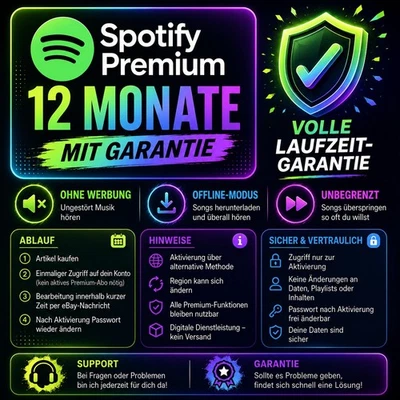🍀 Spotify Premium ⚡️ 12 Monate Angebot