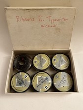 Vintage DISTINCTIVE SILK Typewriter Ribbons w/ Box - Lot of 6 Underwood Electric