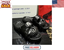 Y2K Skull Design Men's Slides Punk Platform Beach Sandals, Non-Slip 2023