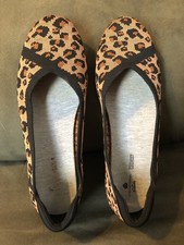 Clarks Cloudsteppers Cushion Soft Leopard Print Ballet Flats, Size 8