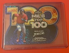 2025 Leaf Baseball Nation Walker Jenkins MILB Top 100 Blue Dazzle RC #'d 3/7