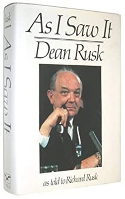 As I Saw It Hardcover Dean, Rusk, Richard Rusk