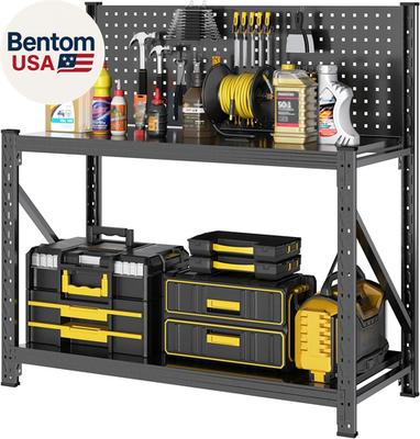 #ad #ad Work Bench with PegboardHeavy Duty 3000Lbs Capacity Workbench Adjustable Shelve $97.71
