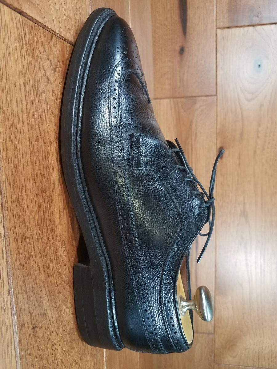 Vintage Allen Edmonds MACNEIL Black Pebbled Calf Leather Wingtip