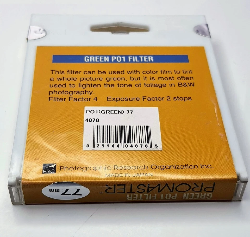 Pro 77mm Green P01 #P01 P0-1 P1 Glass Lens Filter Made in Japan 77 mm ProMaster - Image 3 of 4