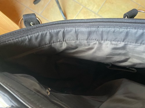 Coole auffällige Handtasche Schwarz/Braun/silber/gold Pailletten Perlen Sticker - Bild 4 von 7