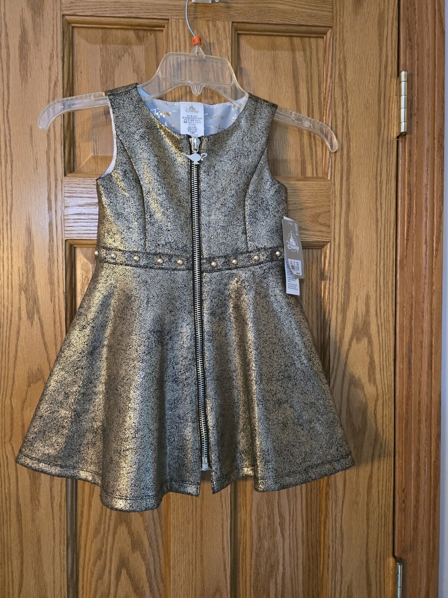 Disney Store Aladdin Princess Jasmine Fit & Flare Dress Girl 4 Gold  Metallic | eBay