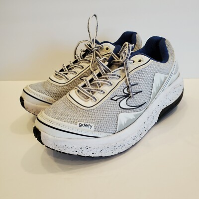 GDEFY Gravity Defyer White Blue Comfort Fit Walking Shoes Men's Size 8 