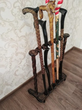 Handcrafted Wooden Walking Stick and Umbrella Stand Elegant Home Entryway Gift