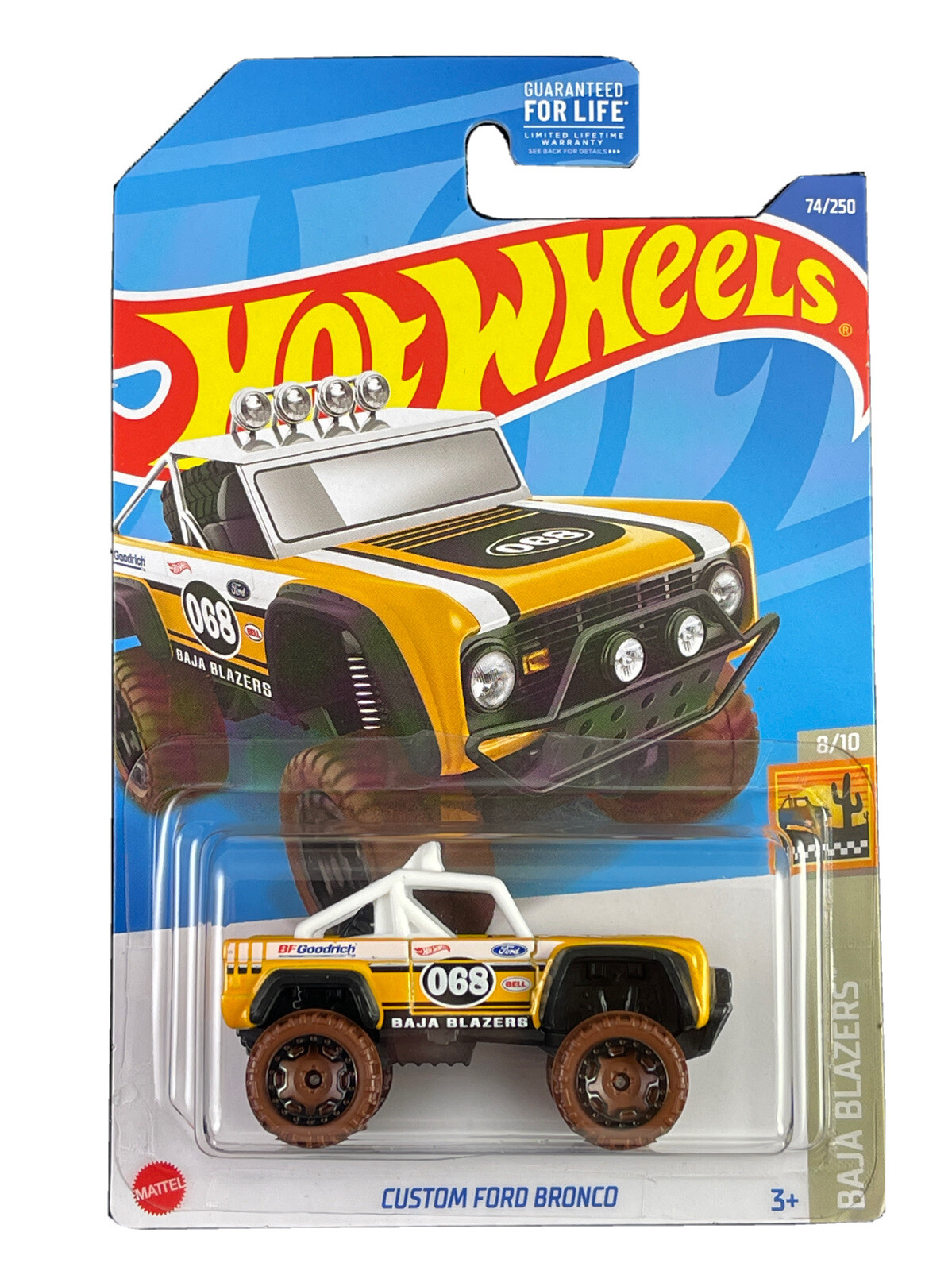 Hot Wheels 2022 HW Baja Blazers 8/10 Yellow Custom Ford Bronco
