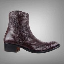 CALZOLERIA TOSCANA OSTRICH FASHION BOOTS EU 44 ITALIAN DESIGNER MENS SHOES