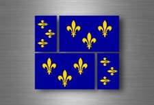4x sticker flag car french king r2 bumper vinyl adhesive fleur de lis france